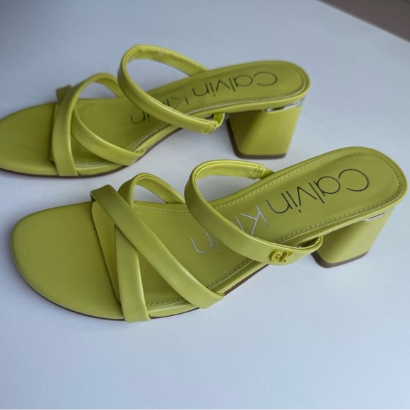 Calvin Klein Lime Green Sandals - Picture 3 of 7